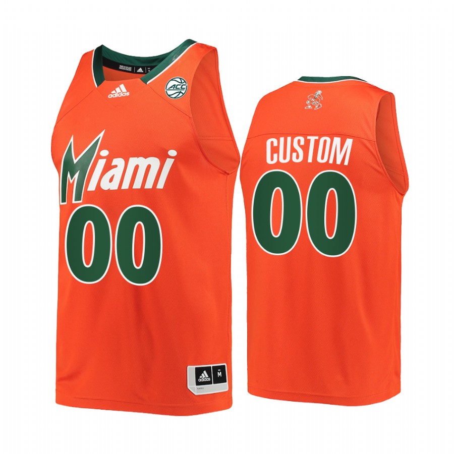 Miami Hurricanes Custom Jersey 2022 Reverse Retro Orange Uniform