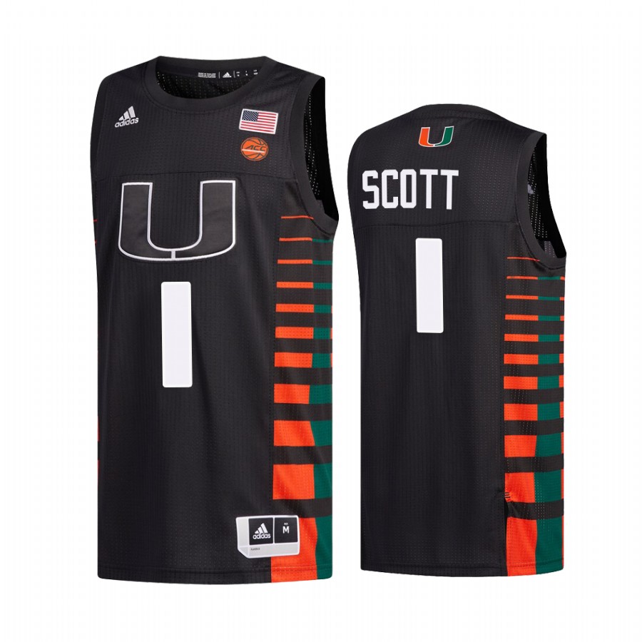 Miami Hurricanes Durand Scott Jersey College  Black Alumni Uniform