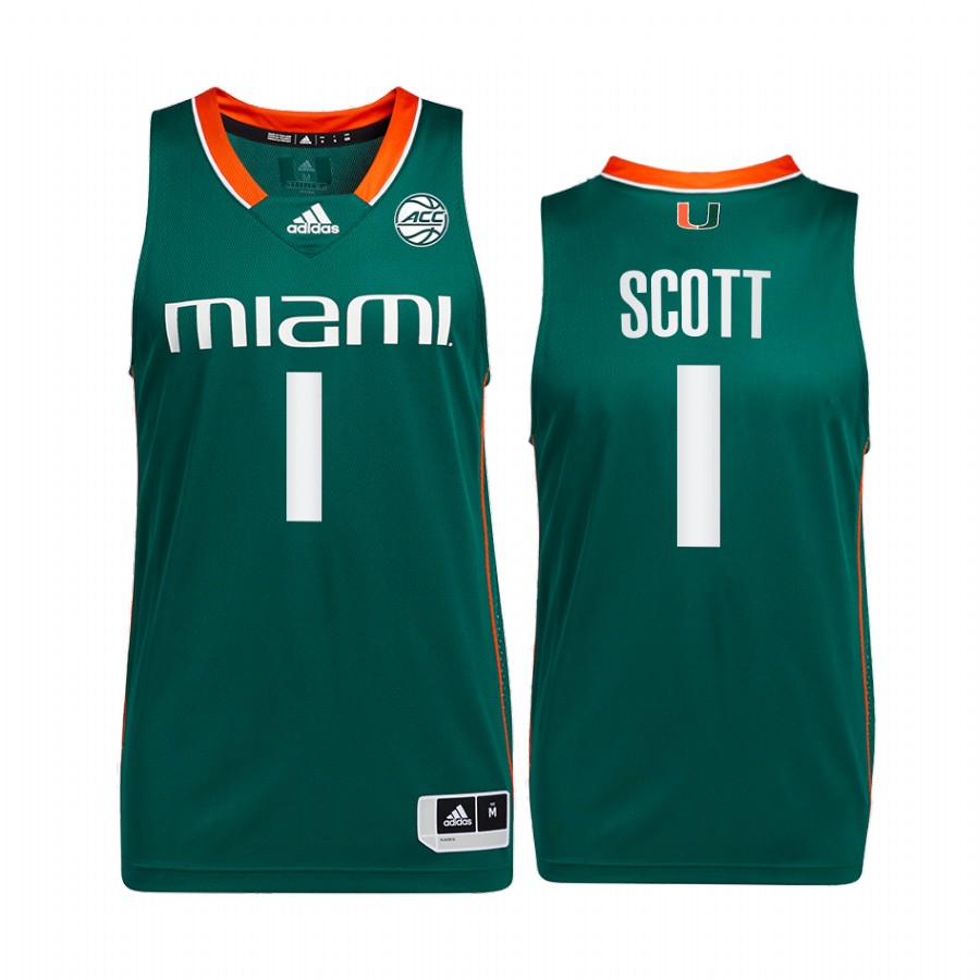 Miami Hurricanes Durand Scott Jersey College  Green Alumni Uniform