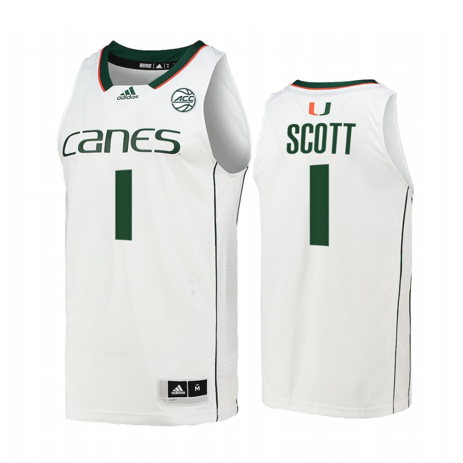 Miami Hurricanes Durand Scott Jersey College  White Alumni Uniform