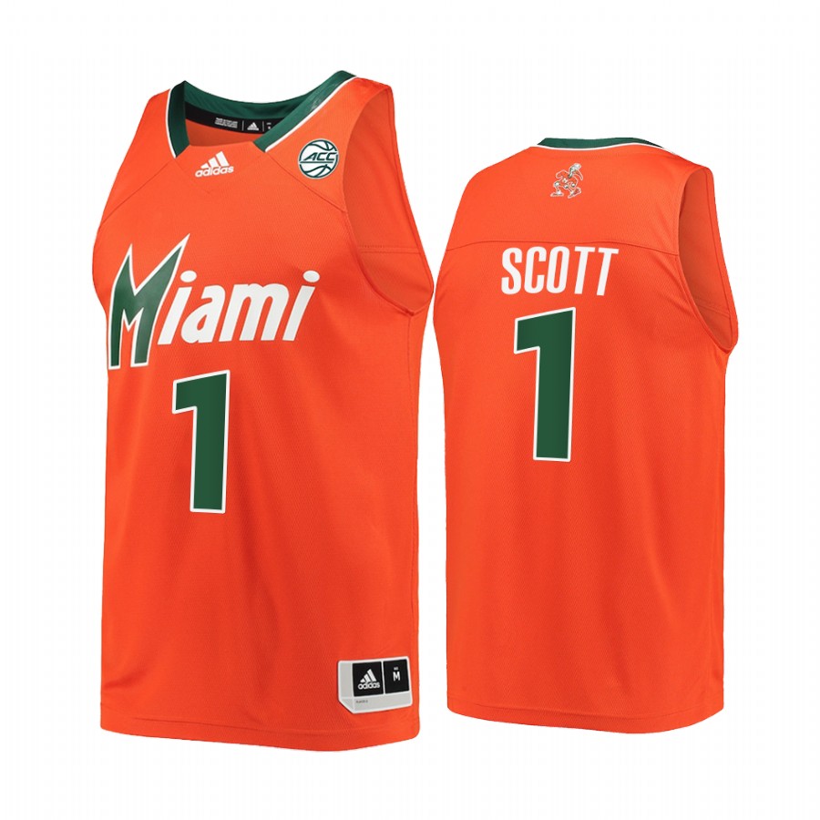 Miami Hurricanes Durand Scott Jersey Reverse Retro Orange Alumni  Uniform