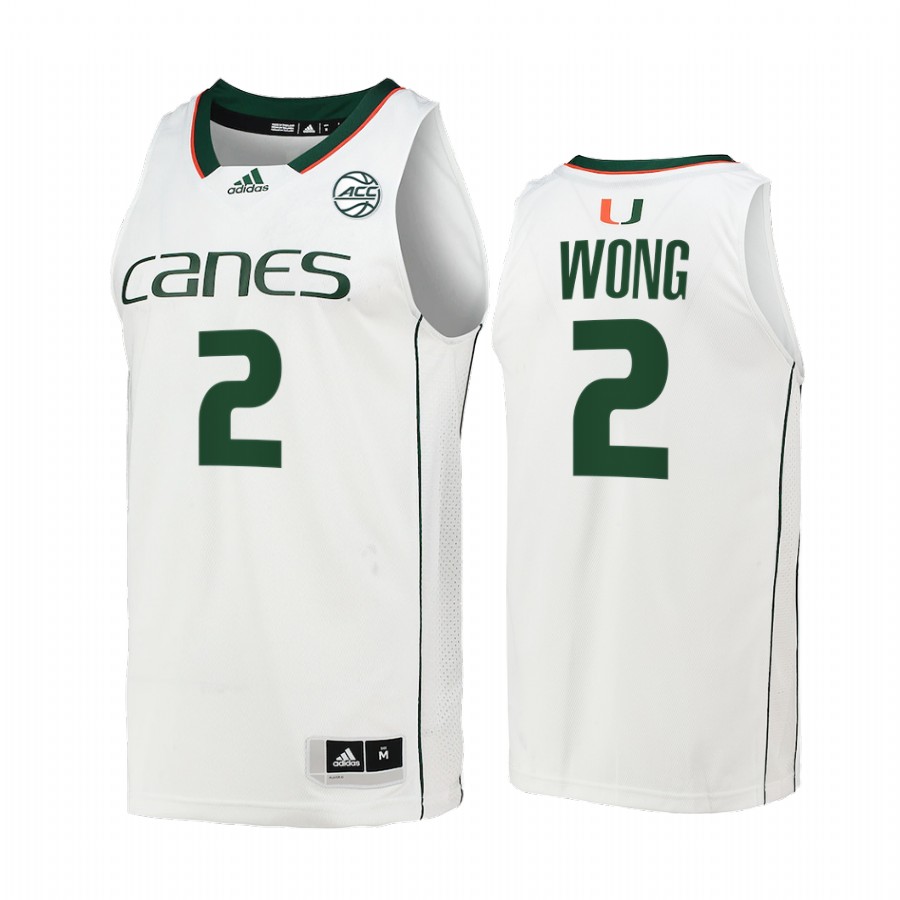 Miami Hurricanes Isaiah Wong Jersey 2022 College  White Uniform