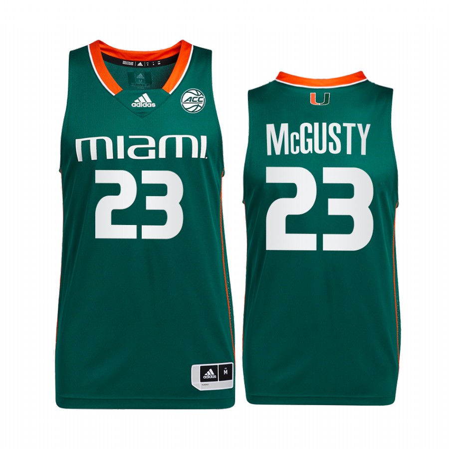 Miami Hurricanes Kameron McGusty Jersey 2022 College  Green Uniform