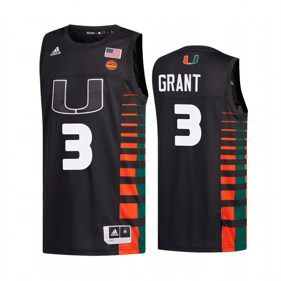 Miami Hurricanes Malcolm Grant Jersey College  Black Alumni Uniform