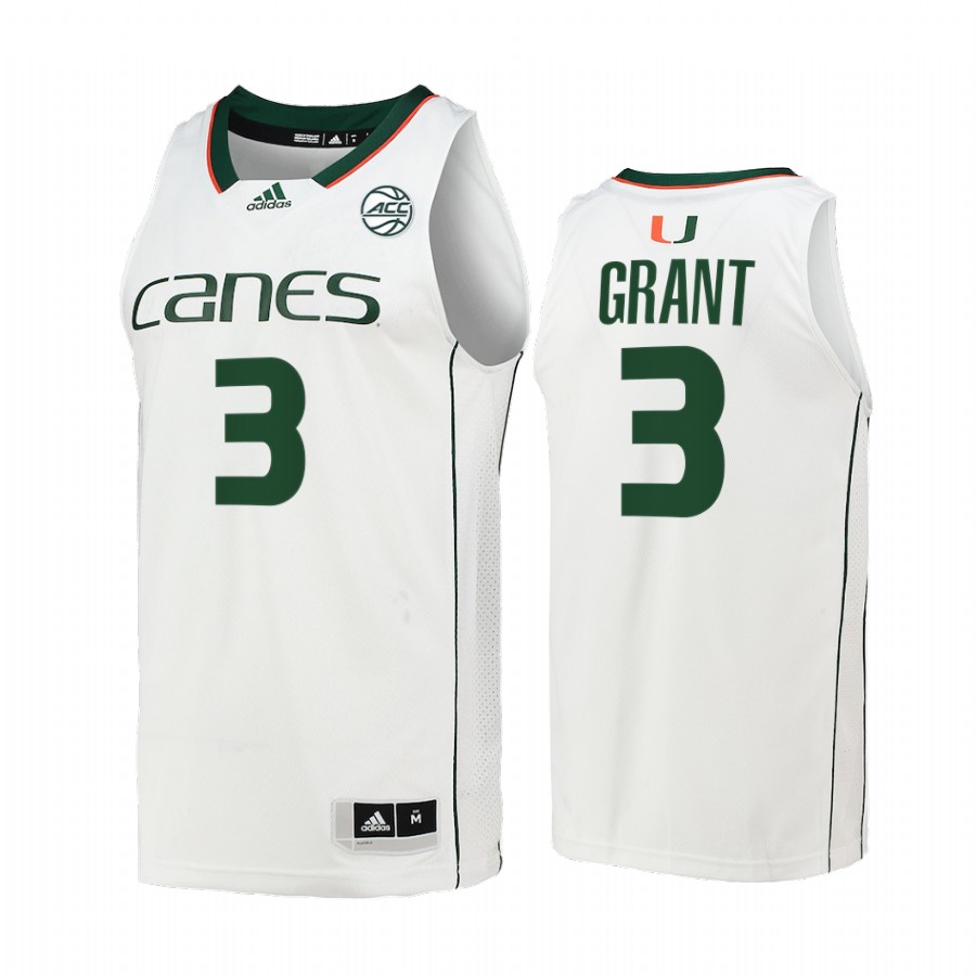 Miami Hurricanes Malcolm Grant Jersey College  White Alumni Uniform
