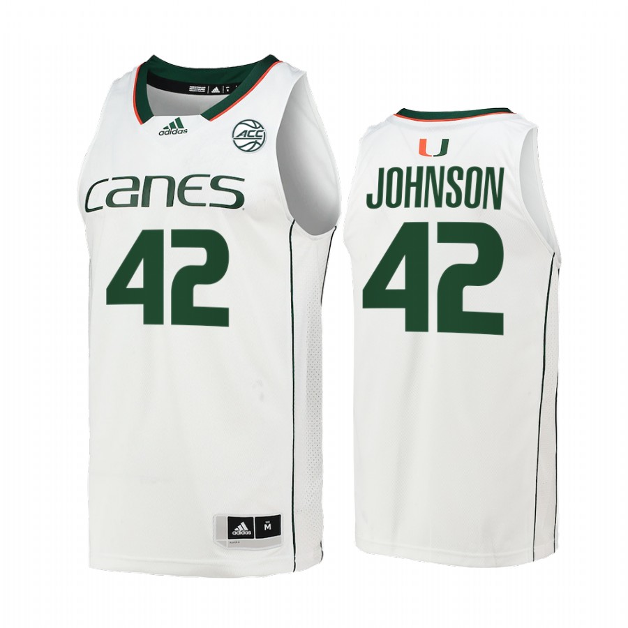 Miami Hurricanes Reggie Johnson Jersey College  White Alumni Uniform