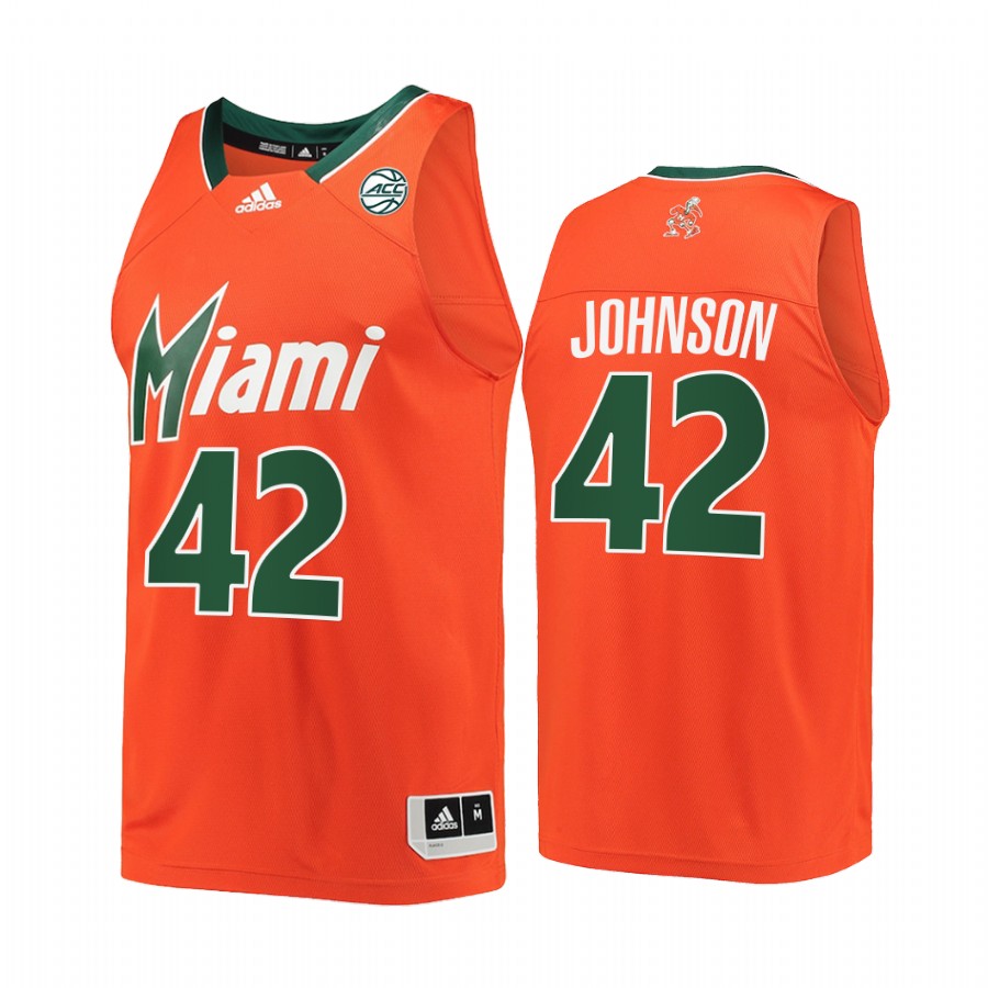 Miami Hurricanes Reggie Johnson Jersey Reverse Retro Orange Alumni  Uniform