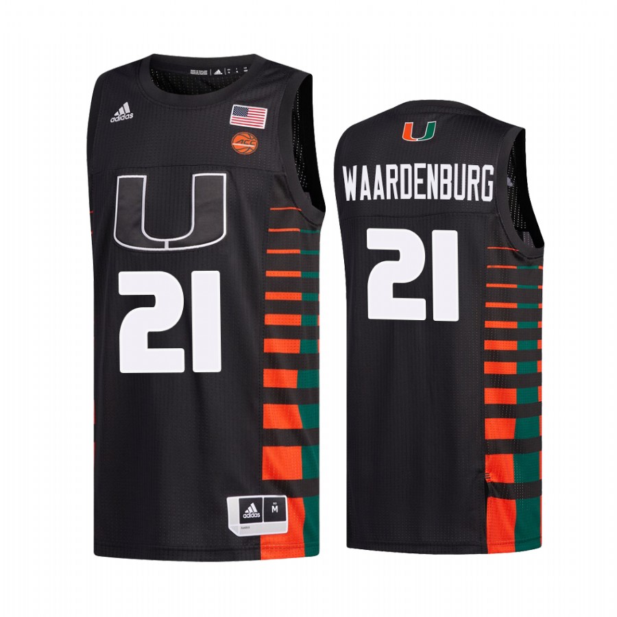 Miami Hurricanes Sam Waardenburg Jersey 2022 College  Black Uniform