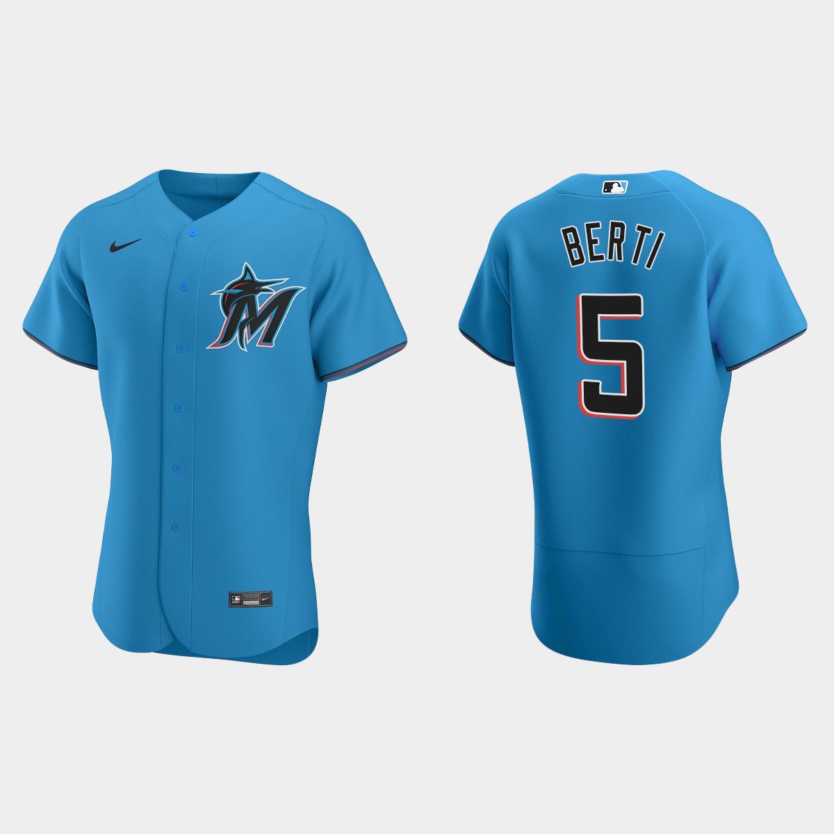 Miami Marlins #5 Jon Berti 2020 Alternate Jersey - Blue