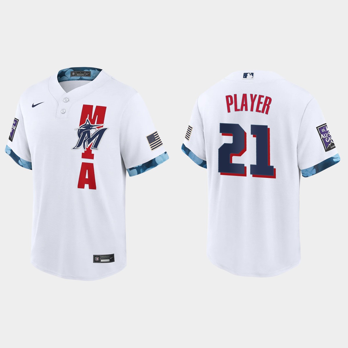 Miami Marlins Custom 2021 MLB All-Star Game Jersey - White