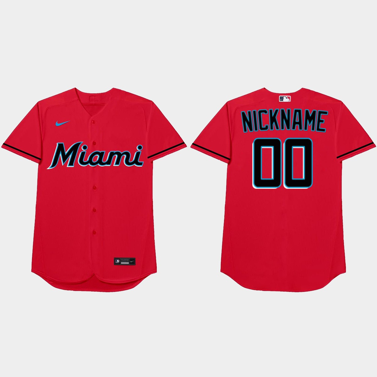 Miami Marlins Custom 2021 Players' Weekend Nickname Jersey - Red