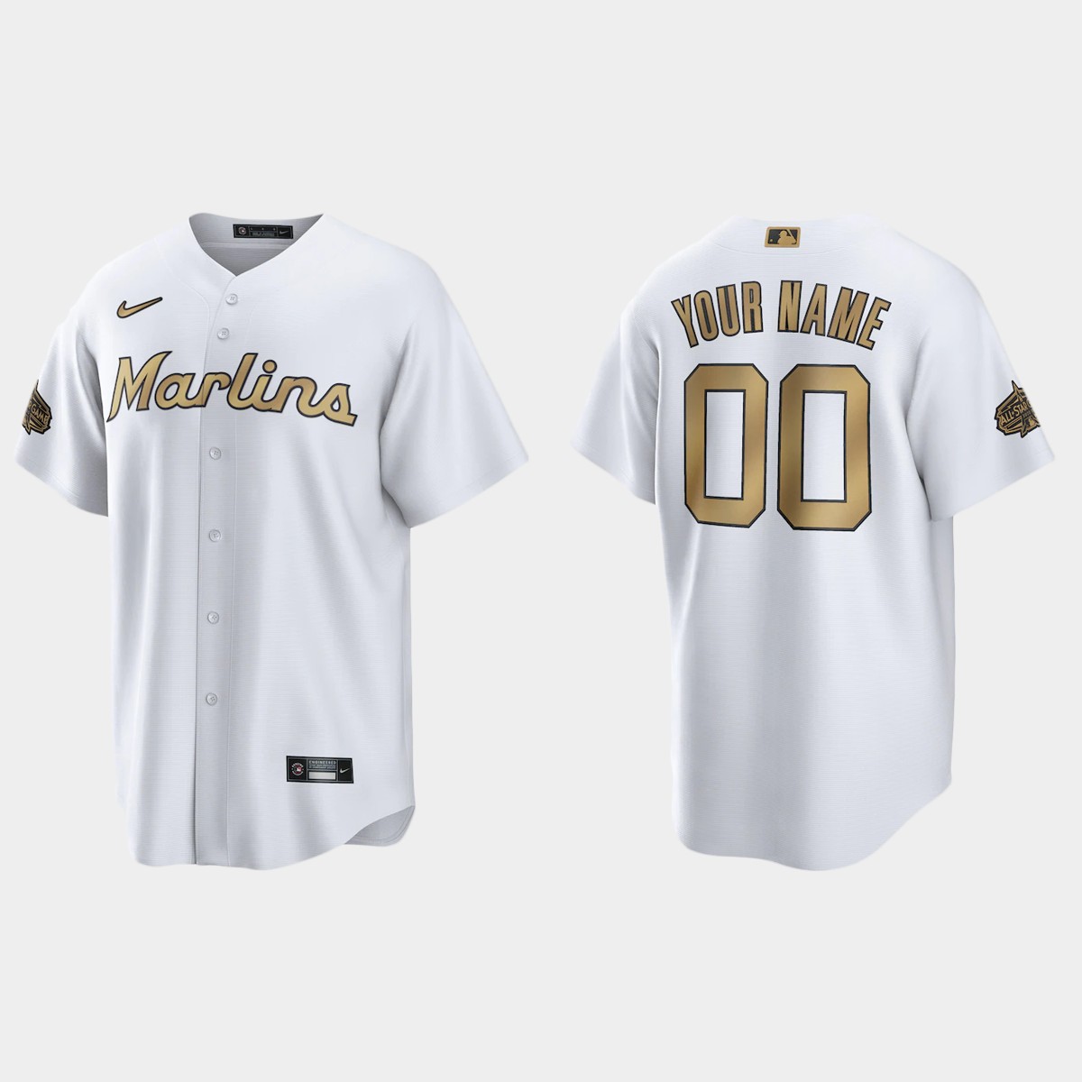 Miami Marlins Custom 2022 MLB All-Star Game Jersey - White