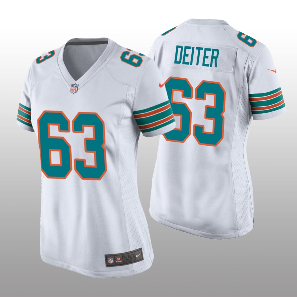 Michael Deiter White Miami Dolphins Throwback Jersey