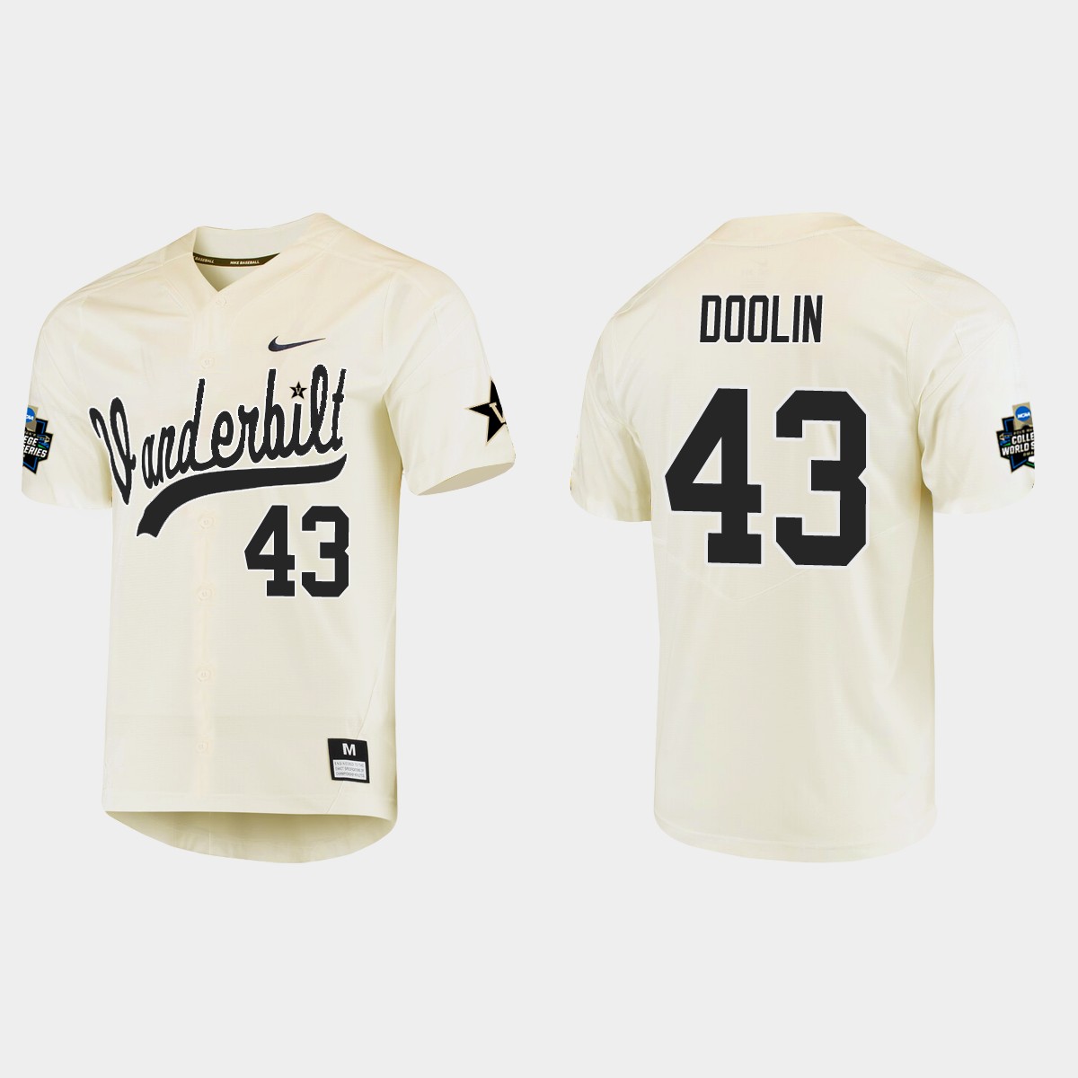 Michael Doolin Vanderbilt Commodores College World Series  Jersey - Cream
