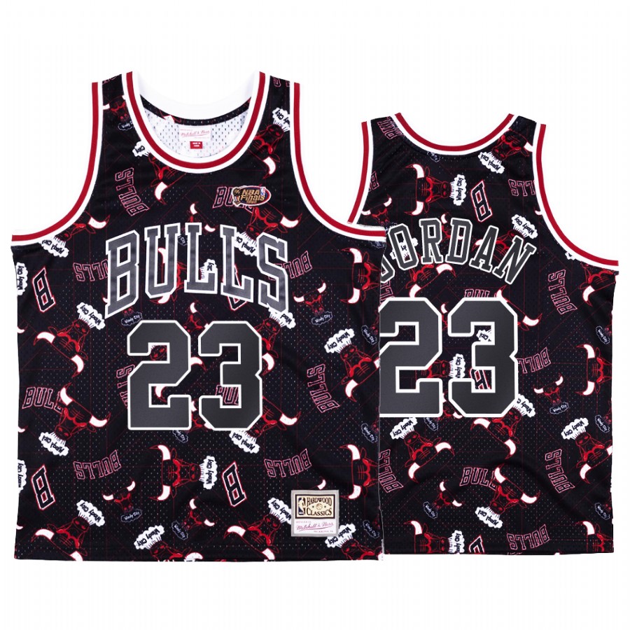 Michael Jordan #23 Chicago Bulls Black Tear Up Pack Jersey