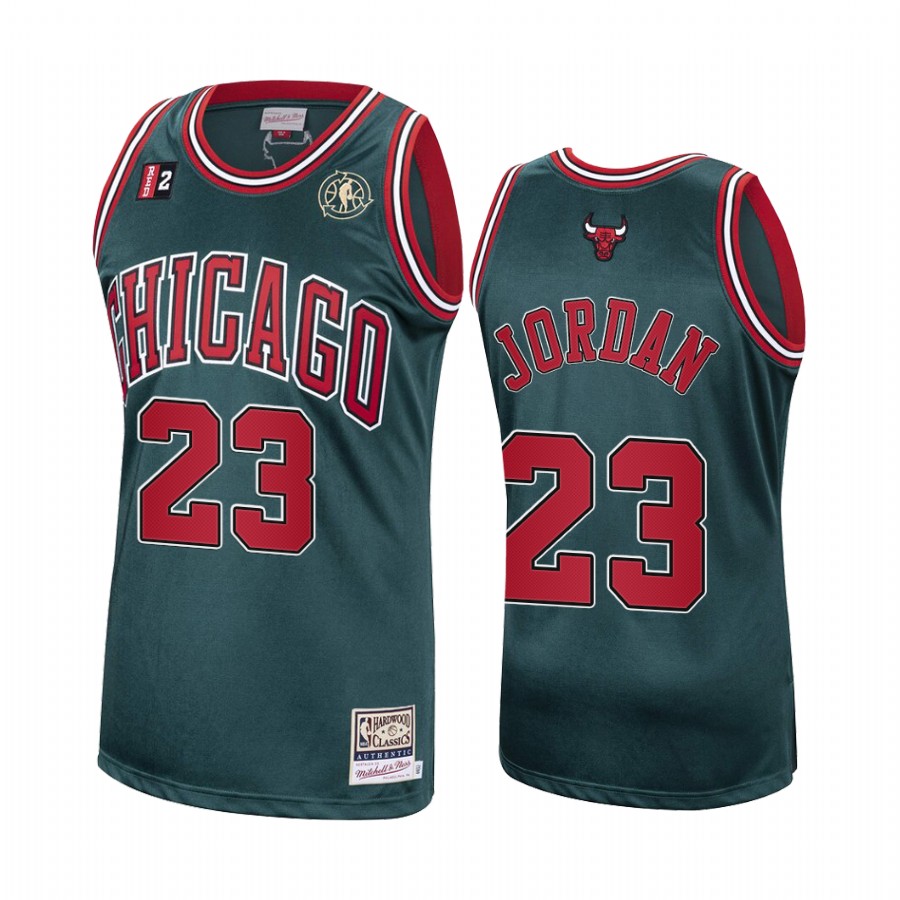 Michael Jordan #23 Chicago Bulls Green Hardwood Classics Jersey