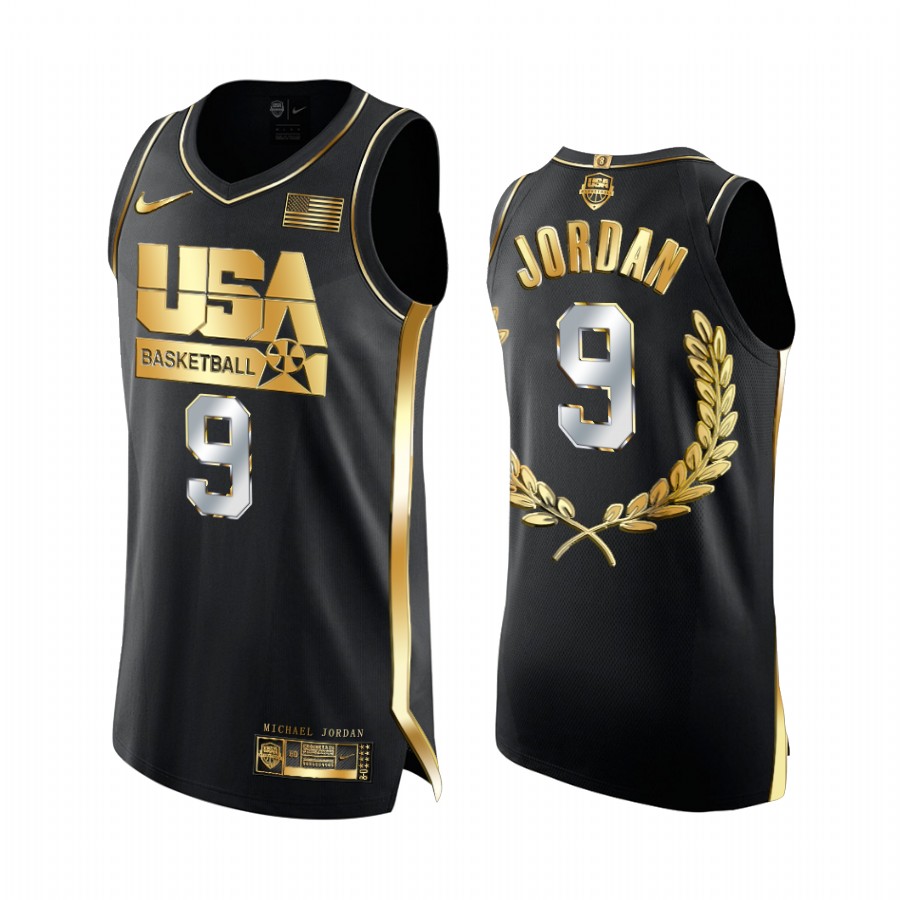 Michael Jordan 1992 Dream Team Glory Golden Limited Edition Black Jersey