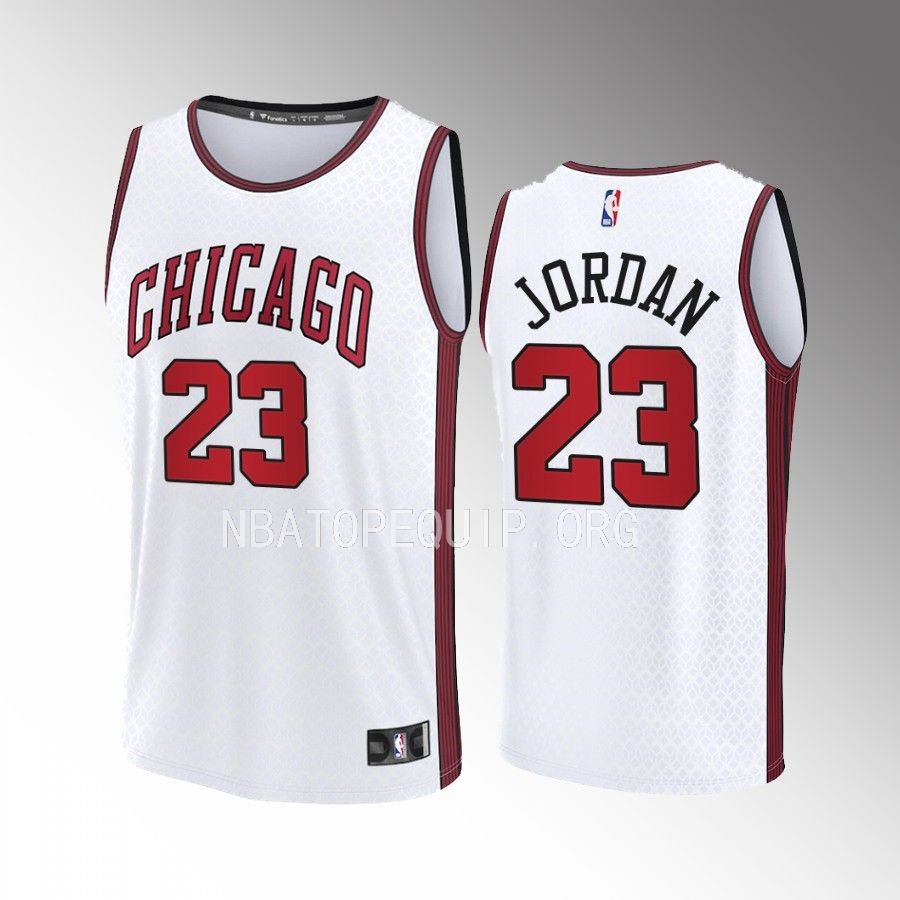Michael Jordan Bulls #23 White Jersey Fast Break Fastbreak 2022-23 City Edition