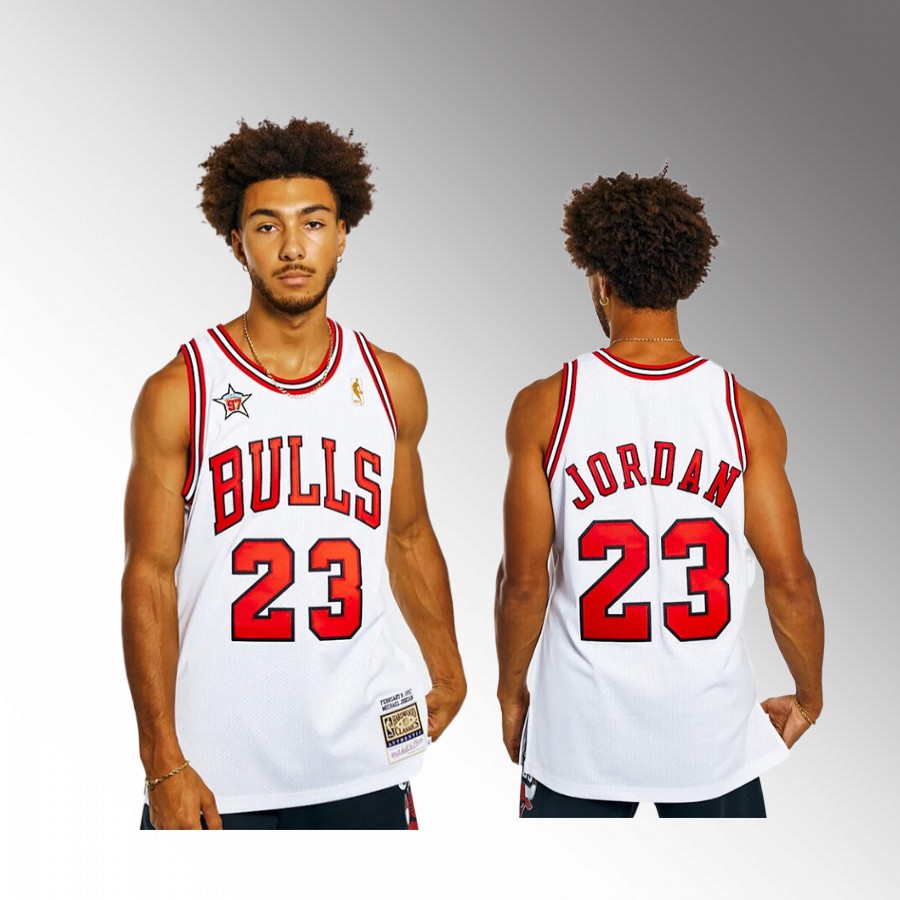 Michael Jordan Chicago Bulls #23 1997 All-Stars Jersey White HWC Men