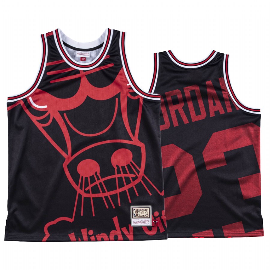Michael Jordan Chicago Bulls HWC Black Big Face #23 Jersey