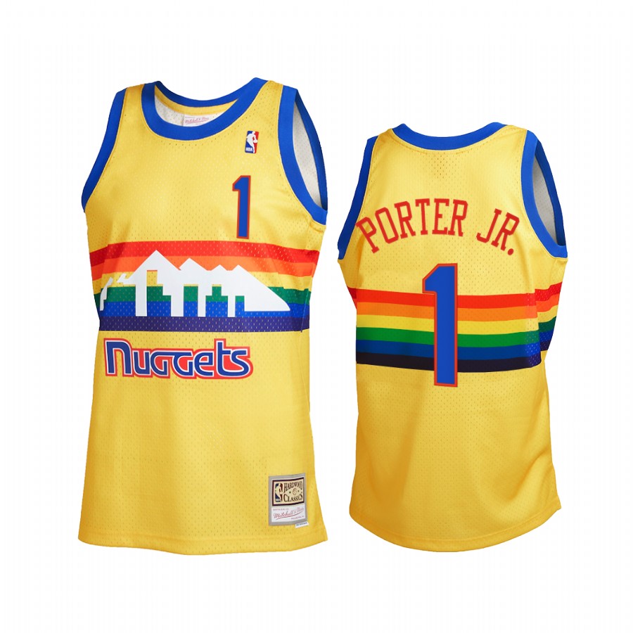 Michael Porter Jr. 1 Denver Nuggets 2021 Reload 2.0 Gold Jersey Throwback