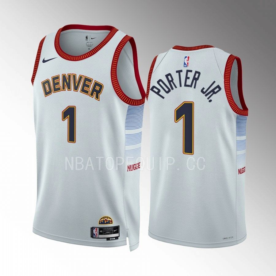 Michael Porter Jr. 2022-23 Denver Nuggets White #1 City Edition Jersey Swingman