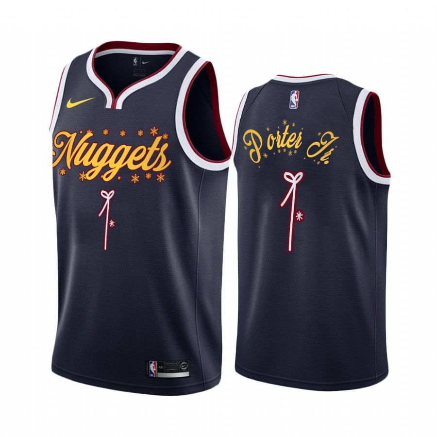 Michael Porter Jr. Denver Nuggets 2020 Christmas Night Navy Jersey Festive Special Edition