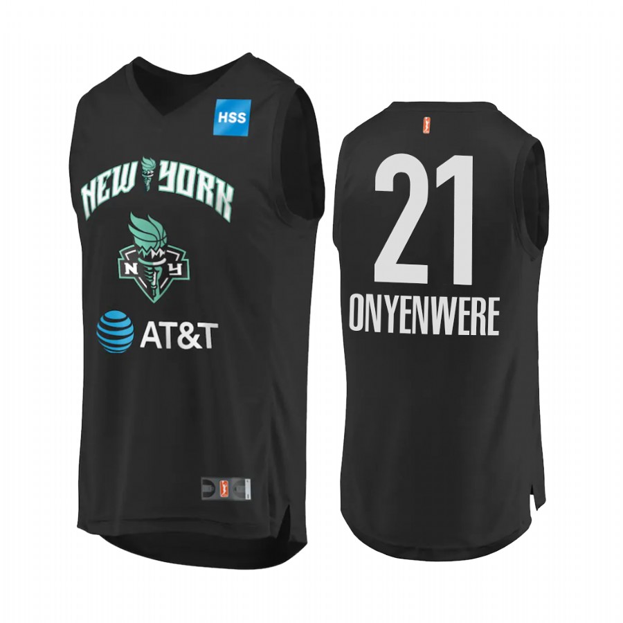 Michaela Onyenwere New York Liberty 2021 Draft First round Black Jersey WNBA