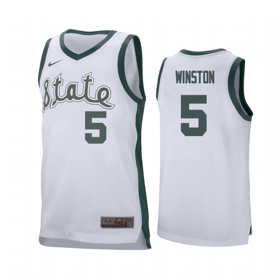 Michigan State Spartans Cassius Winston White Retro  College  Jersey