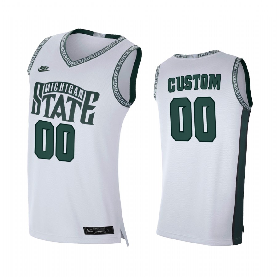 Michigan State Spartans Custom White Limited Retro 2020-21 College  Jersey