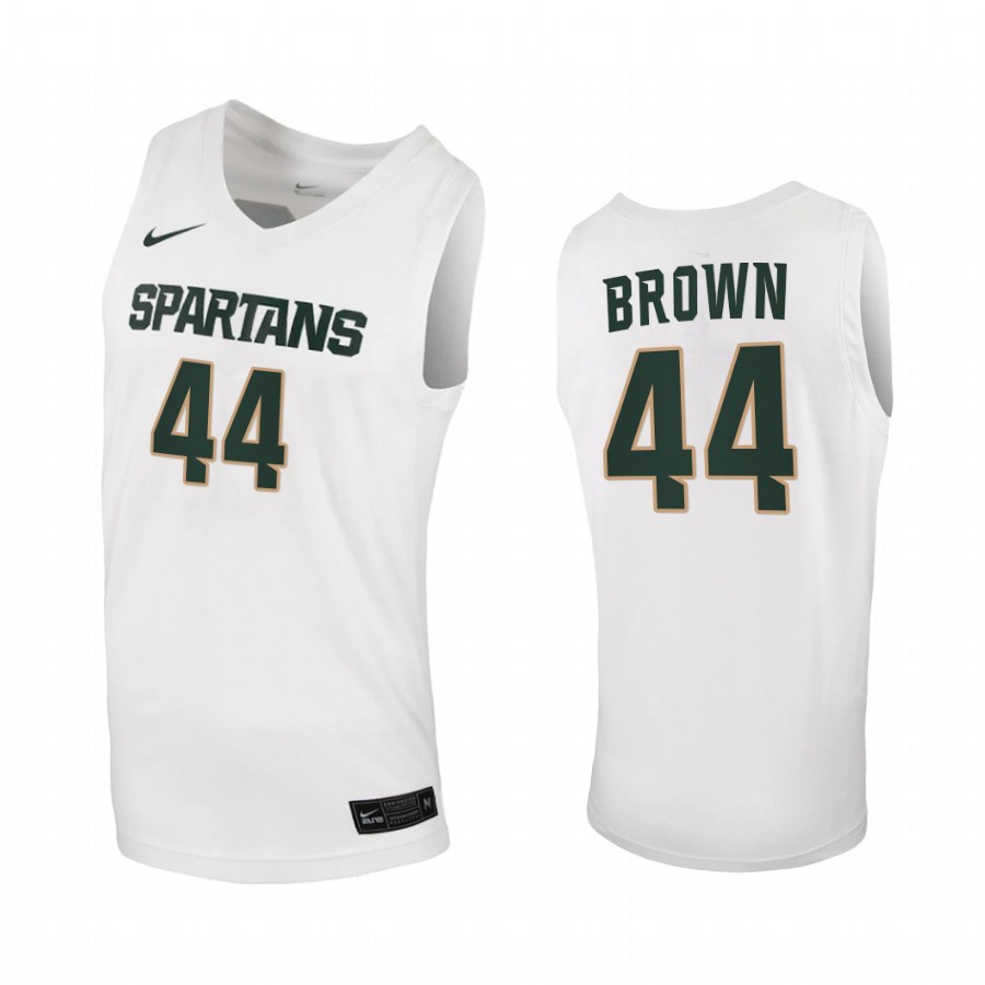 Michigan State Spartans Gabe Brown White 2020-21   Jersey