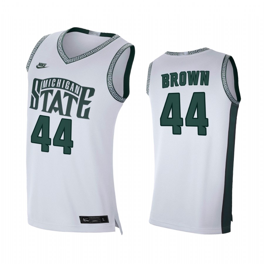 Michigan State Spartans Gabe Brown White Limited Retro 2020-21 College  Jersey