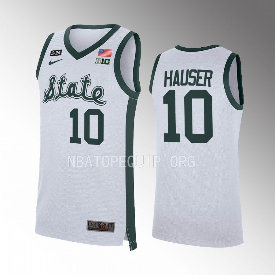 Michigan State Spartans Joey Hauser Jersey 2022-23 Retro  White Limited Uniform