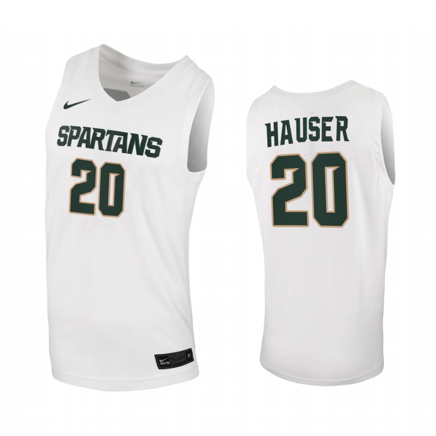 Michigan State Spartans Joey Hauser White 2020-21   Jersey