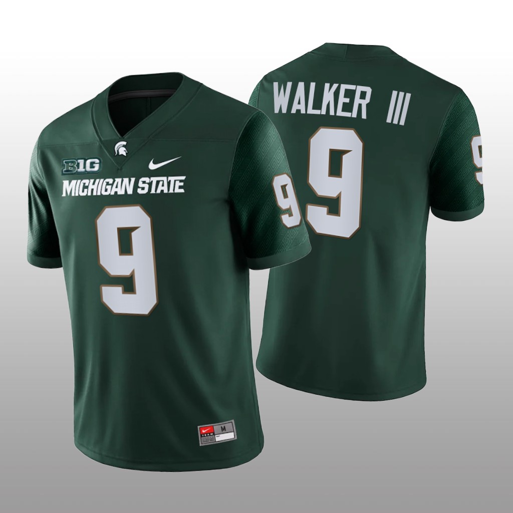 Michigan State Spartans Kenneth Walker III Green Game Jersey College  - Men