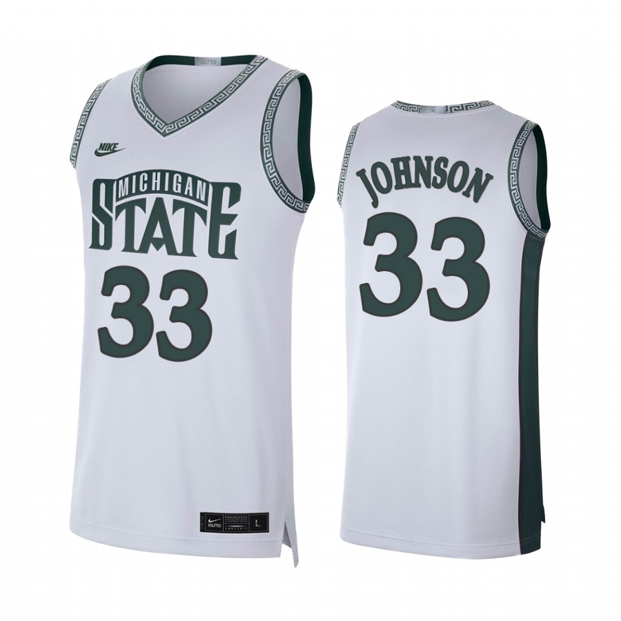 Michigan State Spartans Magic Johnson White Retro Limited College Baketball Jersey NCAA