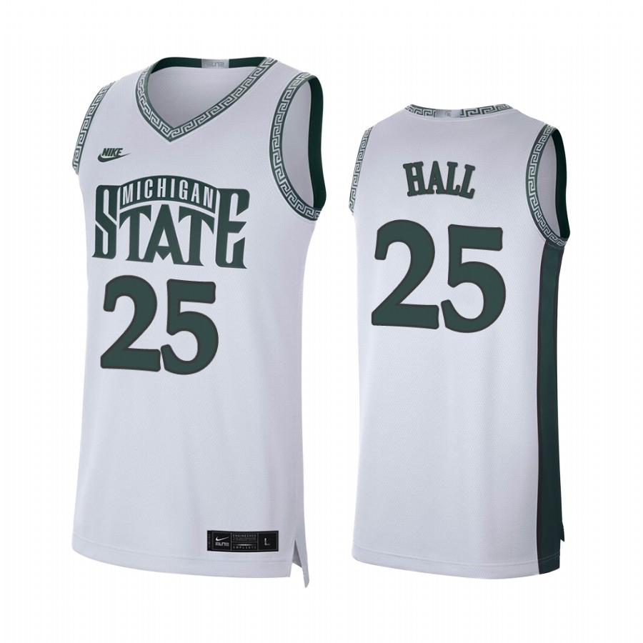 Michigan State Spartans Malik Hall White Retro Limited College Baketball Jersey NCAA