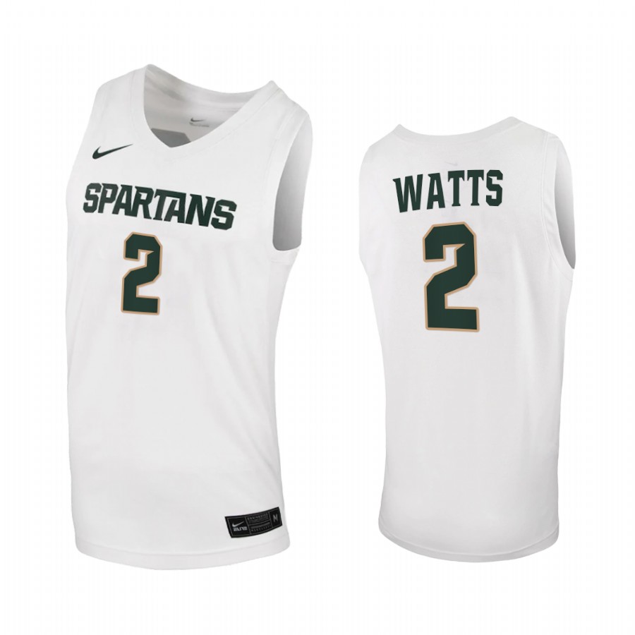 Michigan State Spartans Rocket Watts White 2020-21   Jersey