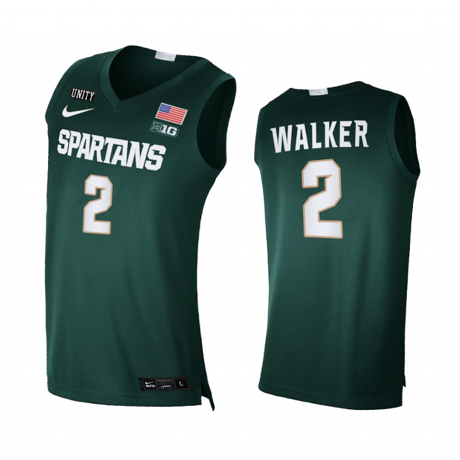 Michigan State Spartans Tyson Walker Jersey 2021-22 College  Green Limited Uniform