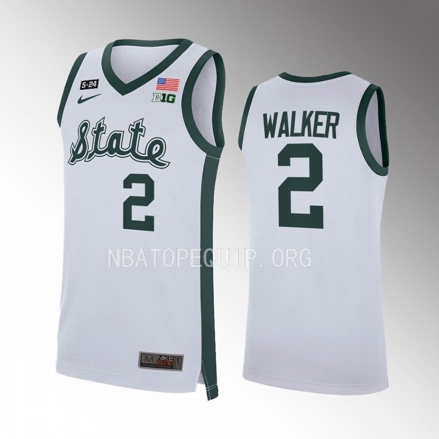 Michigan State Spartans Tyson Walker Jersey 2022-23 Retro  White Limited Uniform