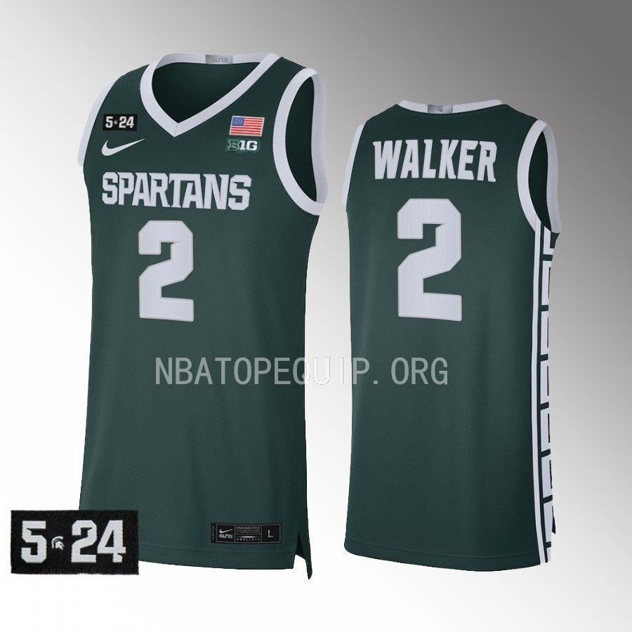 Michigan State Spartans Tyson Walker Jersey Limited  Green Uniform