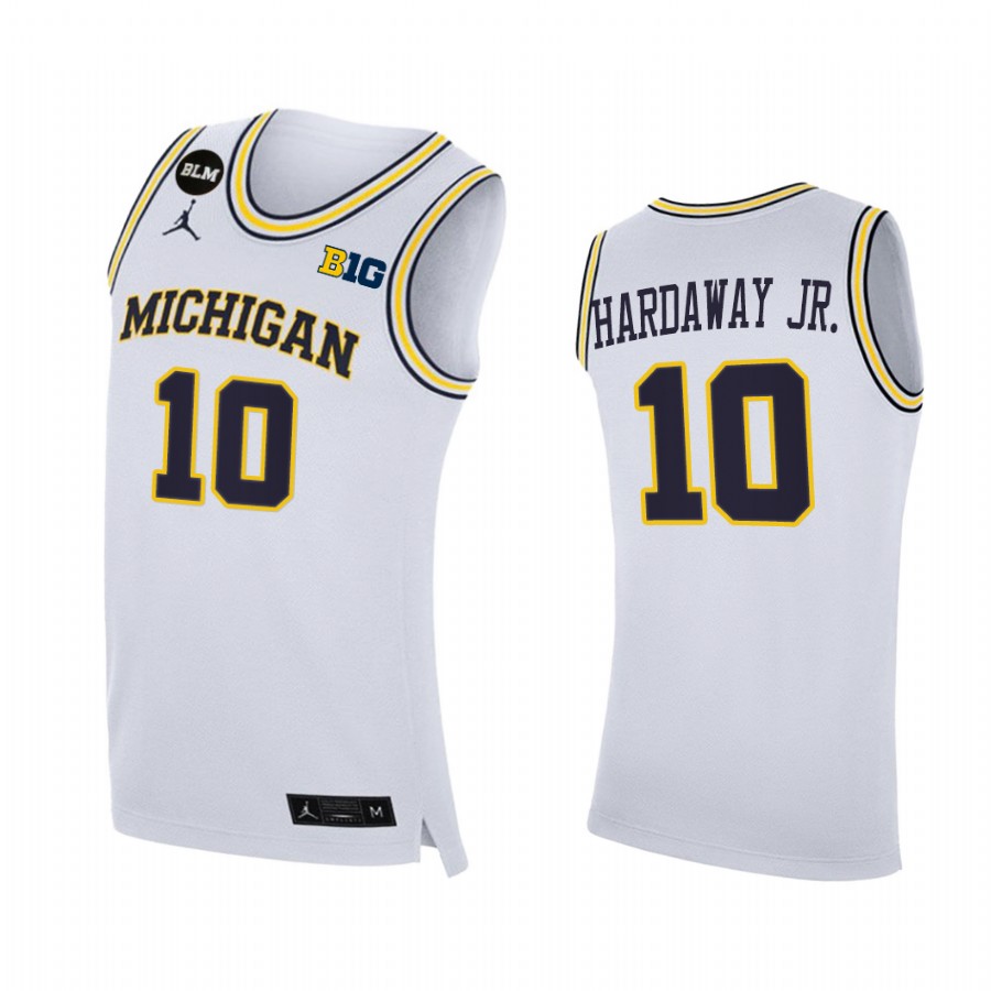 Michigan Wolverines 2021 Big Ten regular season champions Tim Hardaway Jr. #10 Jersey March Madness White BLM