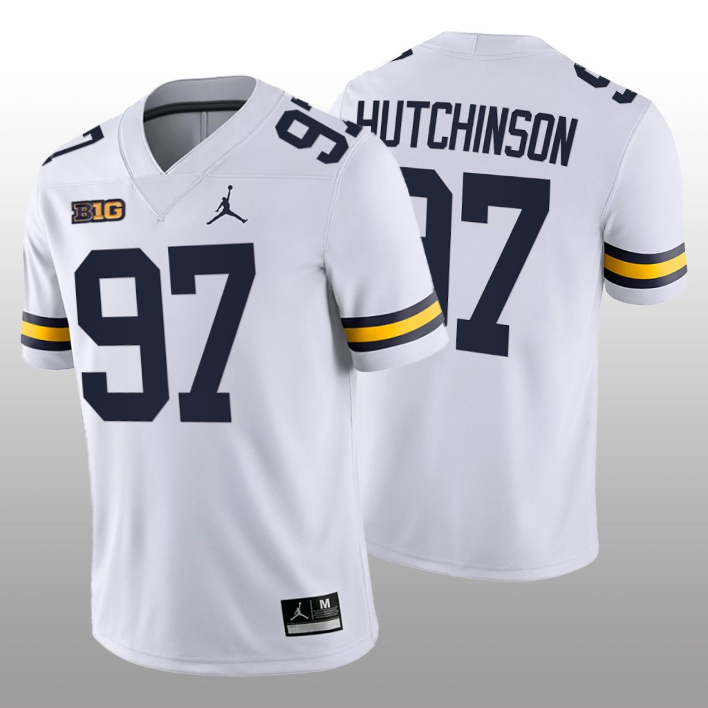 Michigan Wolverines Aidan Hutchinson White Game Jersey College  - Men