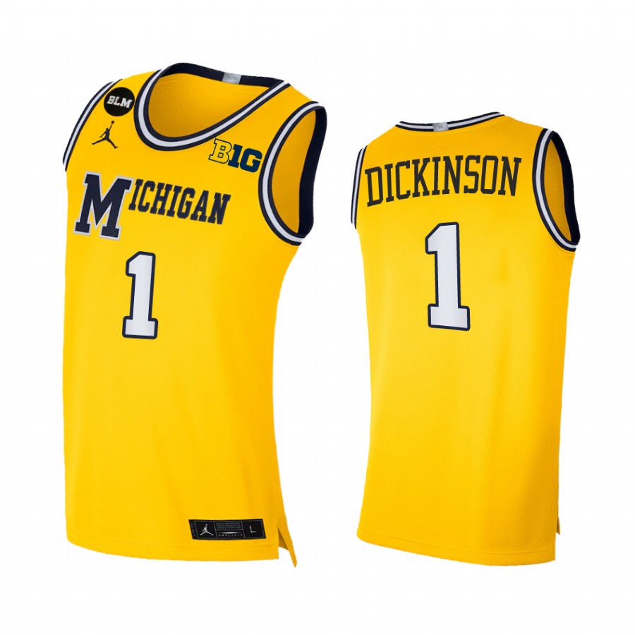 Michigan Wolverines Hunter Dickinson Jersey 2022-23 Limited  Maize Uniform