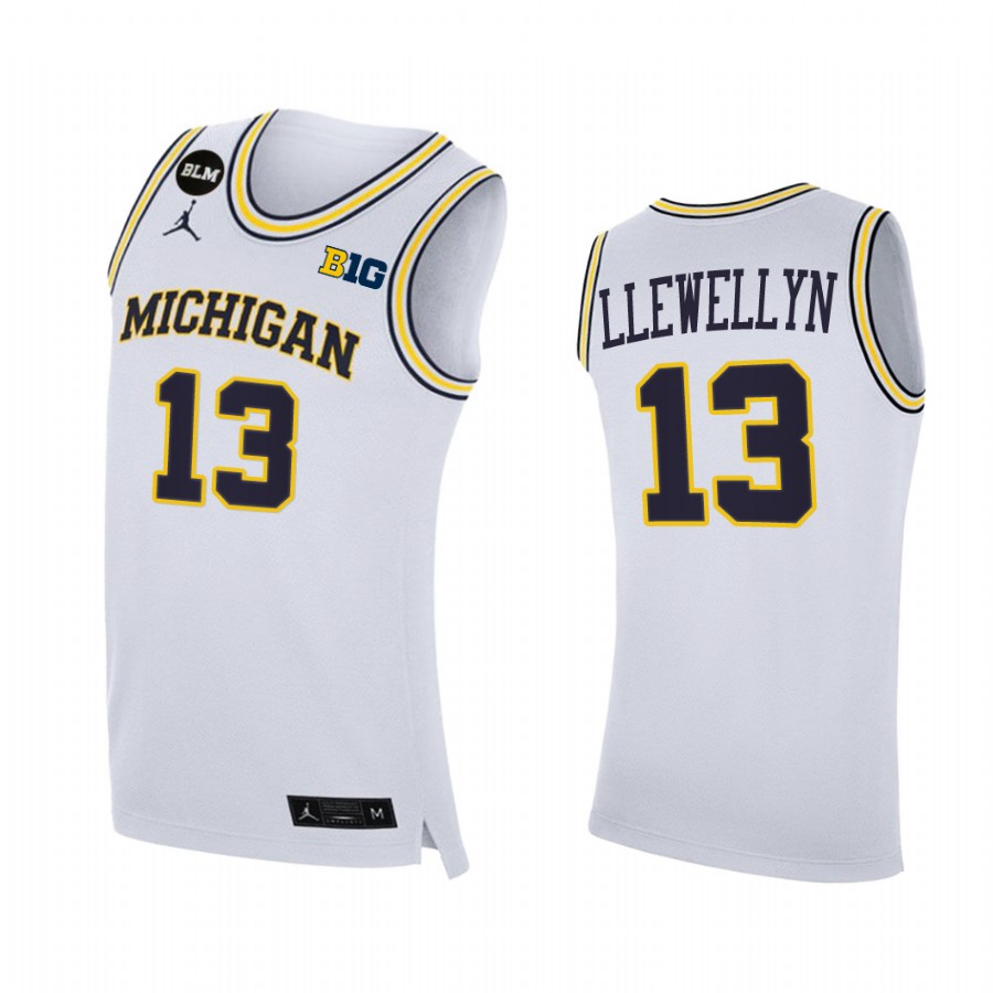 Michigan Wolverines Jaelin Llewellyn Jersey 2022-23 College  White Uniform