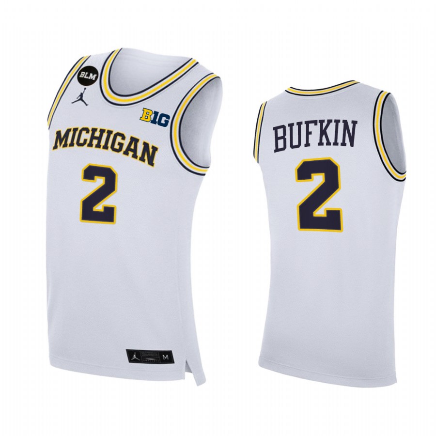 Michigan Wolverines Kobe Bufkin Jersey 2022-23 College  White Uniform