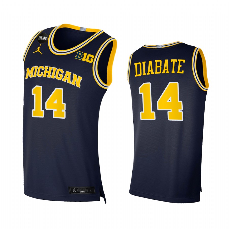 Michigan Wolverines Moussa Diabate Jersey 2022-23 College  Navy Limited Uniform
