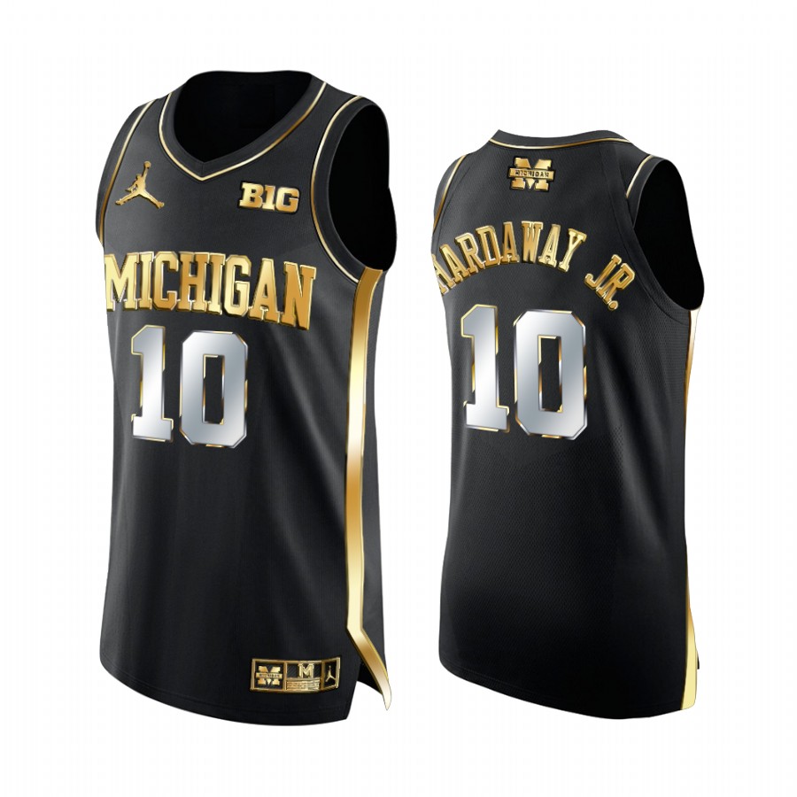 Michigan Wolverines Tim Hardaway Jr. 2021 March Madness Jersey Black Golden