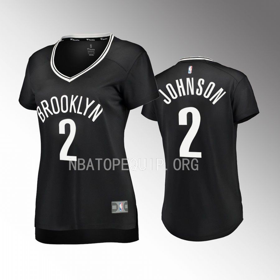 Mikal Bridges Brooklyn Nets #1 Black Fast Break Player Women Jersey Icon Edition