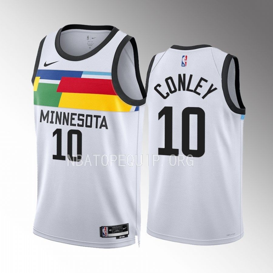 Mike Conley 2022-23 Minnesota Timberwolves White #10 City Edition Jersey Swingman